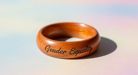 Wooden bracelet with "Gender Equality" inscription