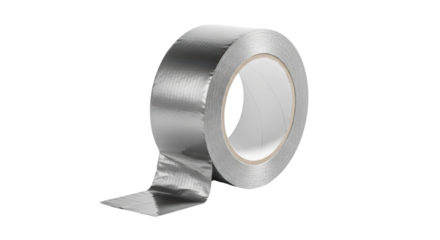 Roll of Silver Duct Tape 4f48 b0646f59 isolated on a transparent background
