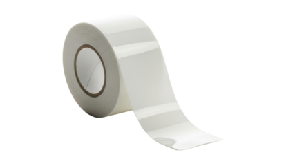 Roll of white adhesive tape sticky isolated on a transparent background