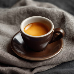 Espresso Coffee in Brown Cup