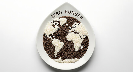 World hunger solution concept presented on plate