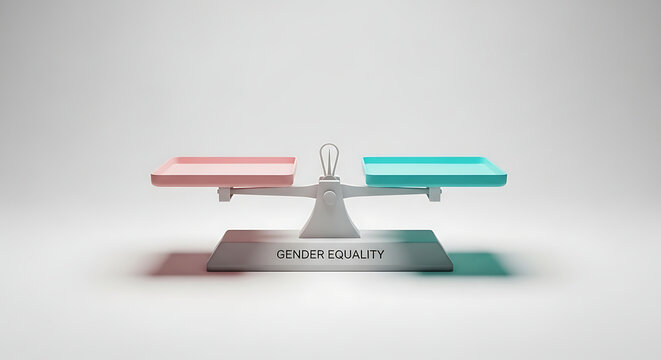 Gender equality scales balance fairness and justice for all