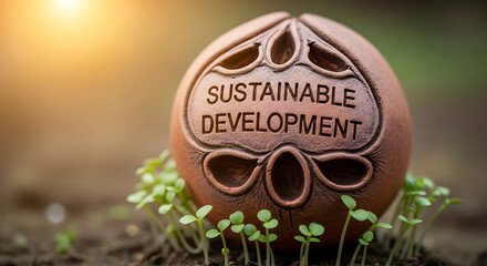 Sustainable Development concept with new growth, eco-friendly future