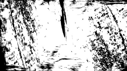 Black vector abstract texture of scattered lines, dashes, and paint specks on a Transparent background.