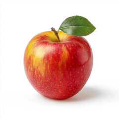 Fresh Red Apple on White Background, AI generated photo