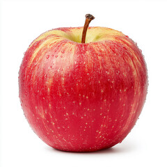 Fresh Red Apple on White Background, AI generated photo