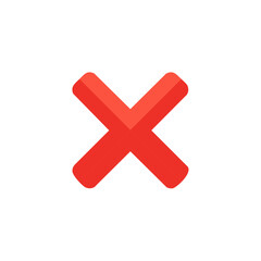 Obraz premium Red X mark illustration isolated on a white background. No symbol, cancel, and error sign.