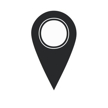 Black Location Pin Icon Marker Symbol for Navigation and Maps