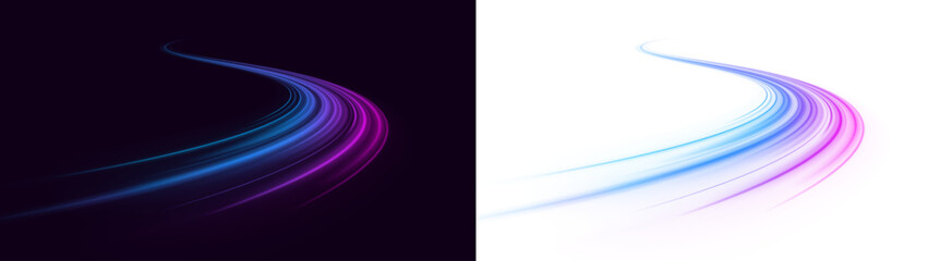 Speedy track streaks with neon waves and laser beams in a futuristic motion.