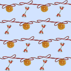 Dried Orange and Rosehip Garland Pattern 1