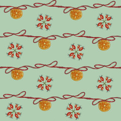 Dried Orange and Rosehip Wreath Pattern 2