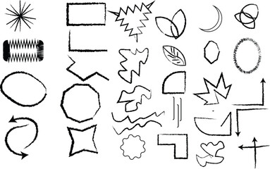 set of hand drawn arrows on white background