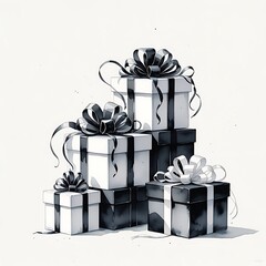 Black vintage typewriter with Christmas note and pine décor, nostalgic gothic style