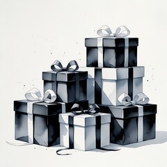 Black vintage typewriter with Christmas note and pine décor, nostalgic gothic style