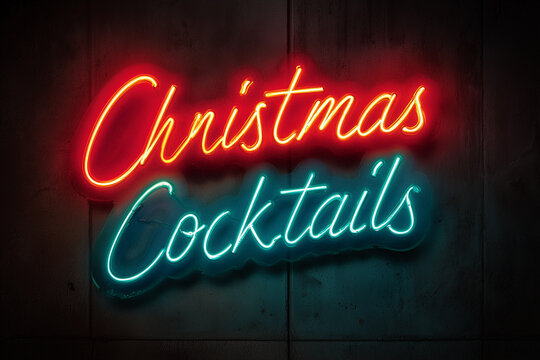 A Christmas Cocktails Neon Sign