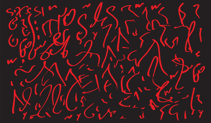 Abstract artistic red strokes dance across a solid black canvas, a striking visual interplay of color and form, igniting creativity and stirring curiosity. 