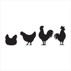 bird chicken vector icon silhouette