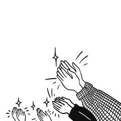 Clapping Hands Illustration | Applause Celebration Gesture Sketch