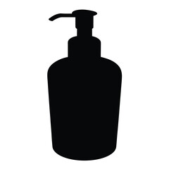 Dispenser silhouette with simple pump for liquid soap and shampoo hygiene