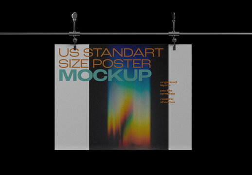 Horizontal Poster Mockup for Advertising and Marketing Campaigns
