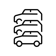 Rental car parking outline icon. Symbol, logo vector illustration.