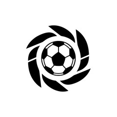 Obraz premium Football Silhouette with Speed Effect – Black Emblem Design
