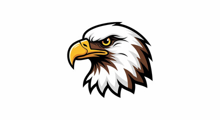 Majestic eagle head illustration, fierce and proud, perfect for branding and logos with a strong message of freedom and power, ideal for sports teams