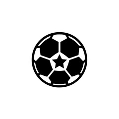 Fototapeta premium A black silhouette vector illustration of a traditional football or soccer ball.