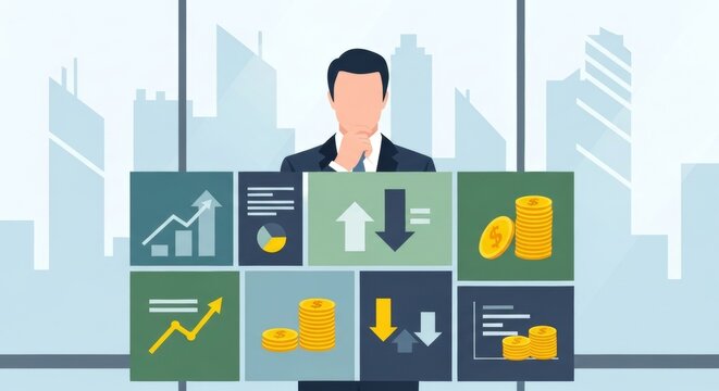 Financial analyst reviewing business performance and market trends - Powered by Adobe