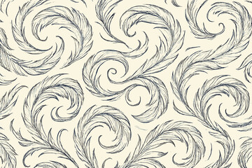 Rhythmic featherloop rhythm connected illustration delicate highlights vector stylized looping simple feathers