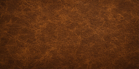 A dark brown leather texture background shows an aged, rough surface pattern with a vintage design © NOT BAD