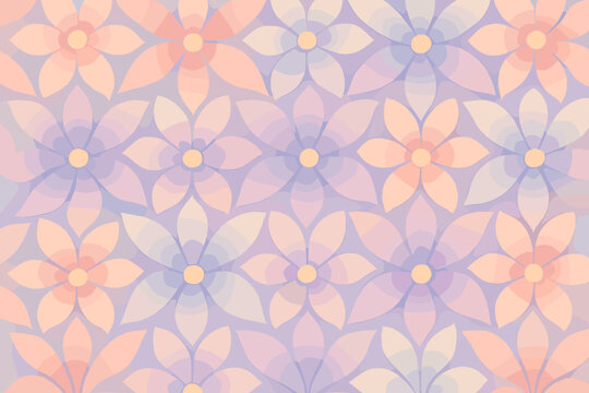 Grid through blossoms alignment light elegance pattern vector floral merge illustration