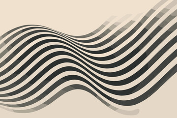 Illustration continuous stripeflow curved pattern motion stripe soft across vector plane serene