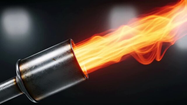 Car Exhaust Pipe Backfire Flame Ejection 3D Animation