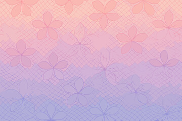 Fototapeta premium Airy layered illusion forming motifs floral structure fusion vector illustration mesh seamless