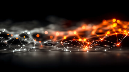 glowing blockchain network visualization