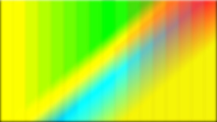 Vibrant abstract gradient with diagonal color blend from yellow-green to blue-red-yellow, featuring soft, blurred transitions and subtle vertical stripes.