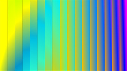 Vibrant abstract background with vertical stripes transitioning through a colorful gradient from yellow to purple.