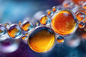 Colorful Oil Bubbles on a Gradient Background