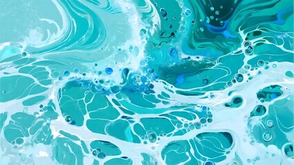 Seamless abstract blue-white ocean foam texture. Suitable for design backgrounds, spa, and natural relaxation content