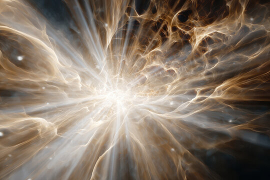 Vibrant cosmic explosion with radiant light and swirling energy in deep space - Powered by Adobe