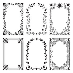 PrinVintage Ornate Art Nouveau Frames Vector Sett
