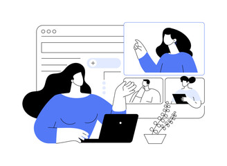 Fototapeta na wymiar Conference administration isolated cartoon vector illustrations.