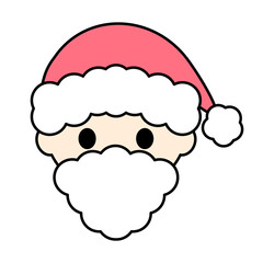 シンプルなサンタさんのお顔イラスト⭐︎線付き