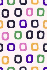 Fototapeta premium Mid century modern seamless pattern. Abstract geometric design. 70s retro style aesthetic. Vector for wallpaper, fabric