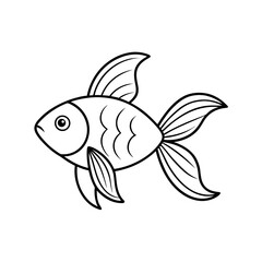Goldfish Line Art Vector Illustration
