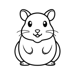Hamster Line Art Vector Illustration