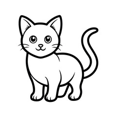 Kitten Line Art Vector Illustration