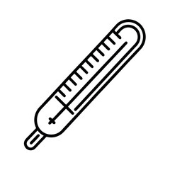 Mercury Thermometer Line Art Vector Illustration