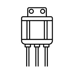 Transistor Line Art Vector Illustration